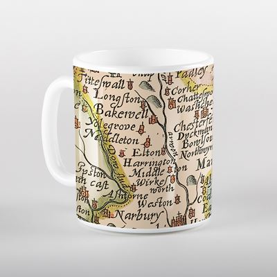 Christopher Saxton Derbyshire Map Mug